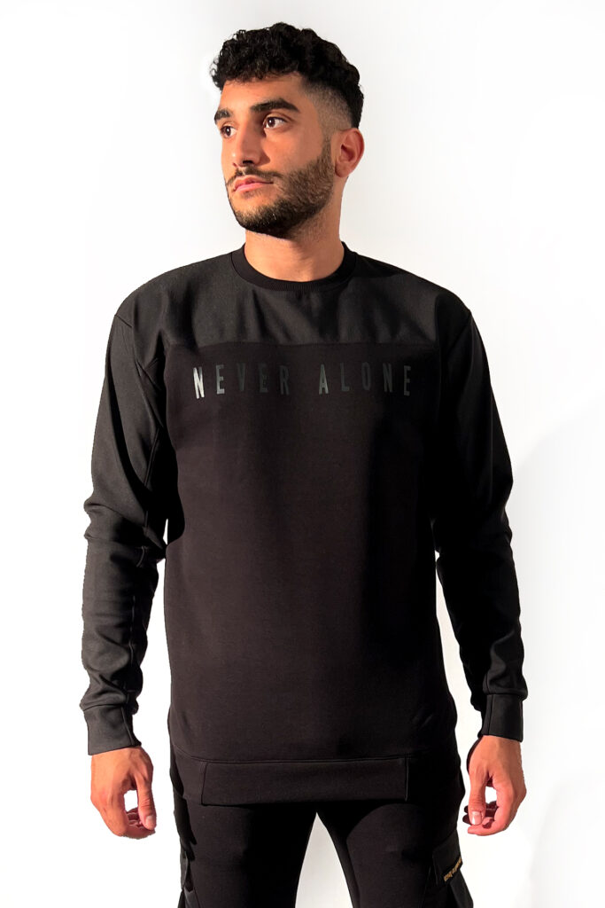 MESH AND CO MEN S SWEATSHIRT NEVER ALONE